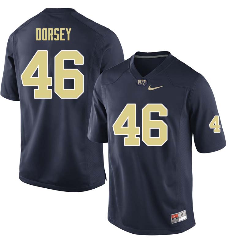 Men #46 Rimoni Dorsey Pittsburgh Panthers College Football Jerseys Sale-Navy